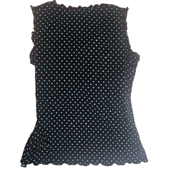 Cocomo Woman Blouse Womens 1X Black Green Polka Dots Casual Career Flowy Top - Picture 2 of 9